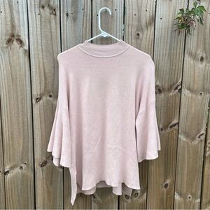 BLVD Short Sleeve Blush Mockneck Sweater
